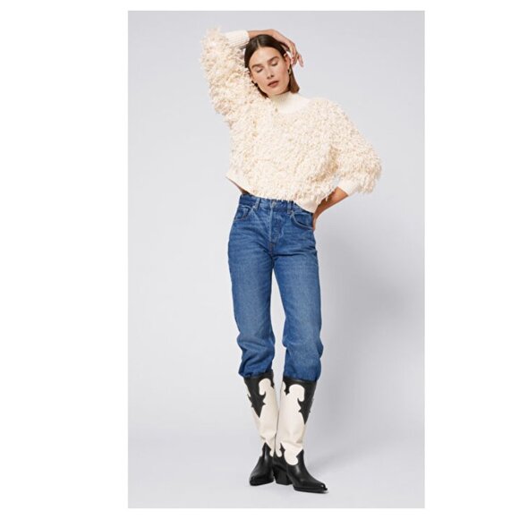 & Other Stories Fringed Mock Neck Raglan Sweater - Picture 1 of 7